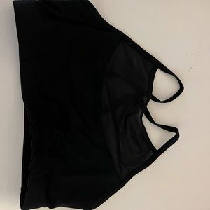 High cut with mesh sports bra (black)